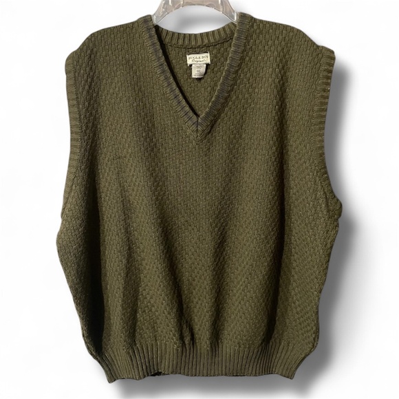 Vintage 90s Bugle Boy Original Sweater Vest — Olive Green (Size XXL) - Picture 1 of 6
